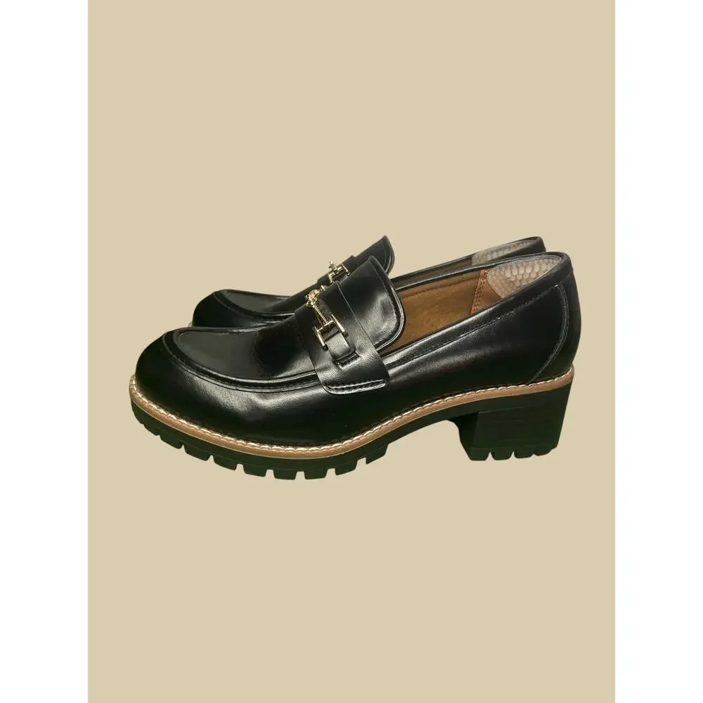 Dream Pairs women's Lug Sole Slip on Chunky Loafer